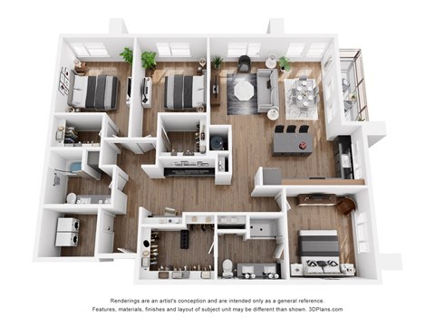 3 bedroom floor plan  the residences at